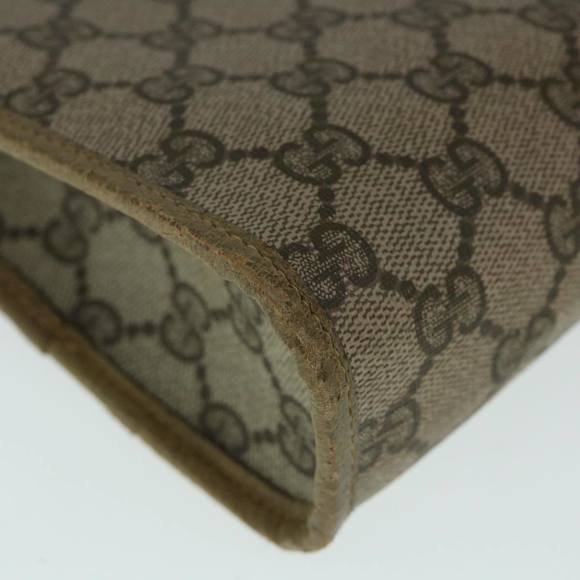 GUCCI GG Canvas Clutch Bag PVC Leather Beige Auth 54833 - Picture 14 of 16